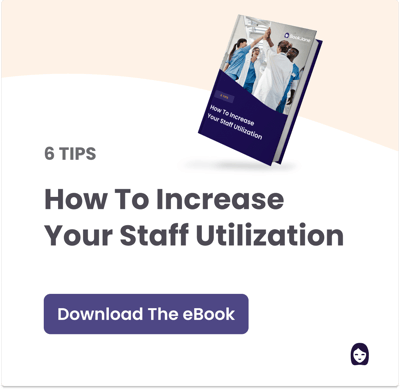 Button image of BookJane's new eBook on how to increase your staff utilization in health care and senior living facilities