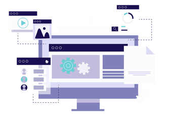 Graphic of BookJane's platform simplified - showcasing all the different features that the software has