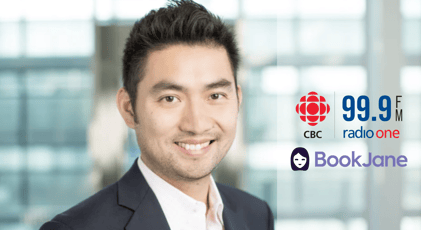 Image of BookJane on CBC Radio discussing vaccine sites and public health units