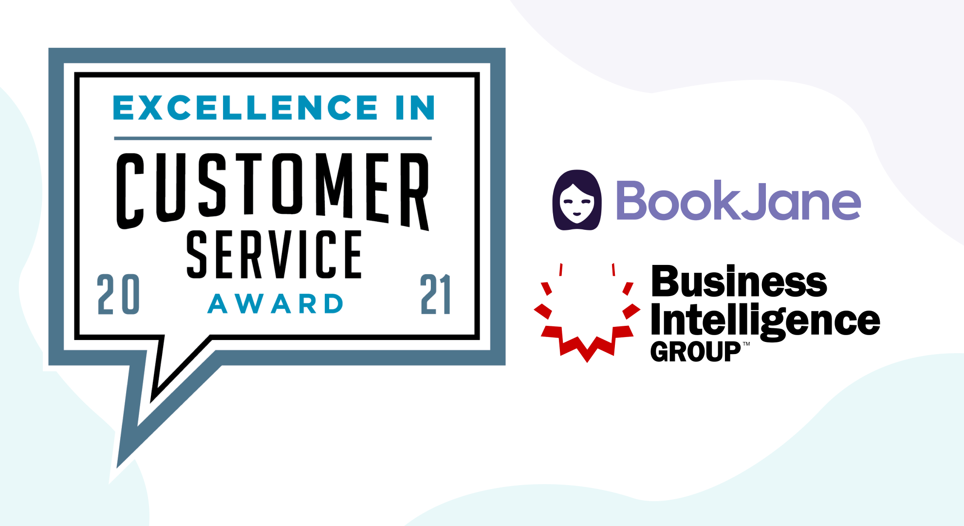 Image of BookJane winning 2021 excellence in customer service award